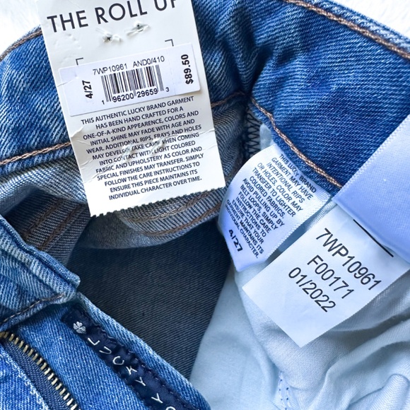 Lucky Brand The Roll Up Distressed Midrise Stretch Denim Jean Shorts - Picture 6 of 10